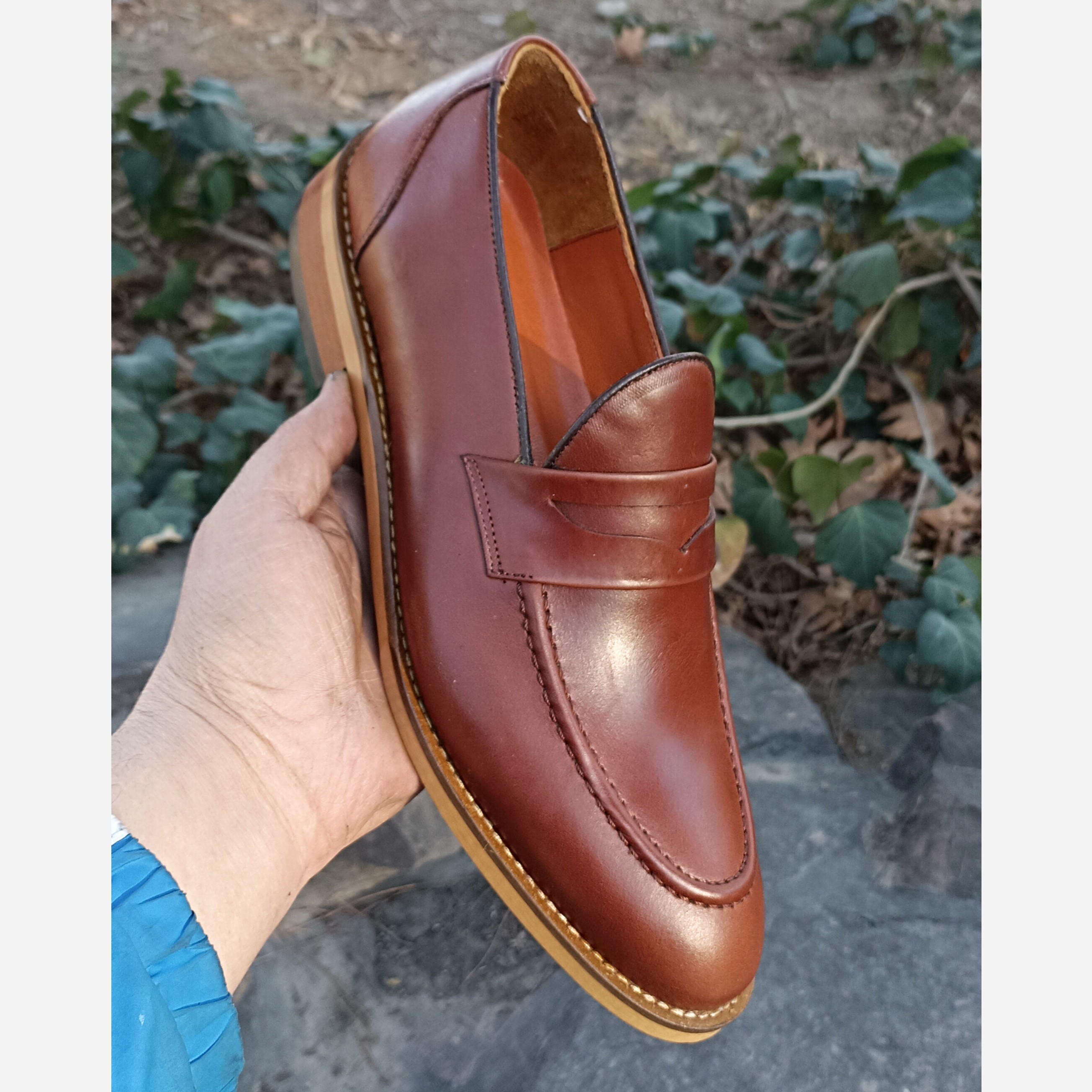 کفش مردانه کالج رسمی چرم طبیعی کاپری قهوه ای