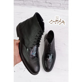 نیم بوت مردانه چرم طبیعی پارامونت وسط ورنی تک سایز