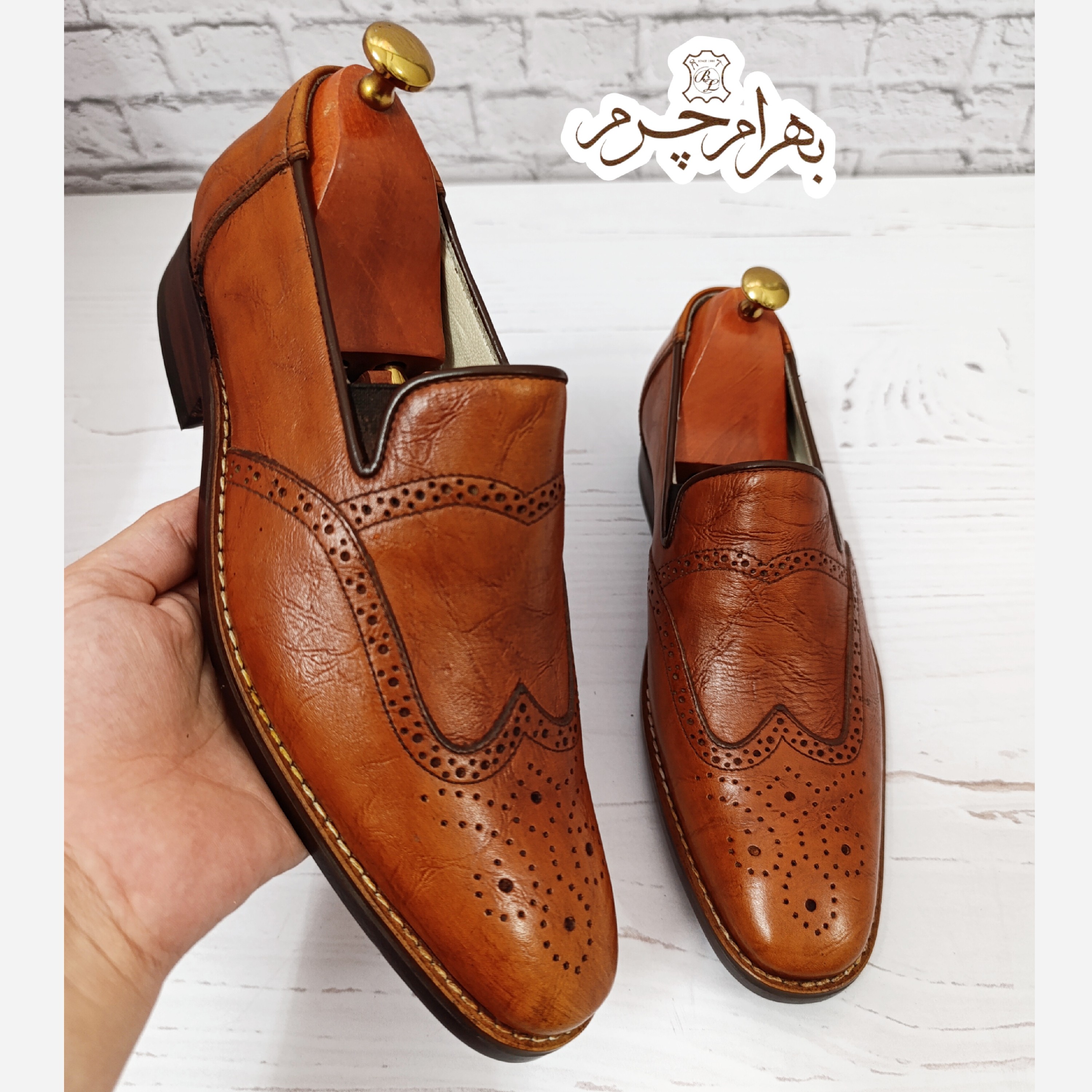 کفش مردانه زیره چرم طبیعی گاومیش مدل کاپری هشترک تک سایز