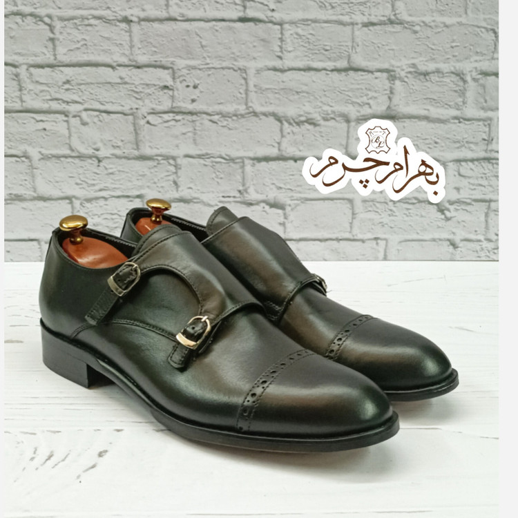 کفش مردانه مجلسی چرم طبیعی مدل آلفردو مشکی