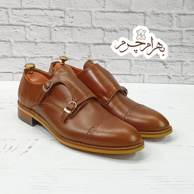 کفش مردانه مجلسی چرم طبیعی مدل آلفردو قهوه ای