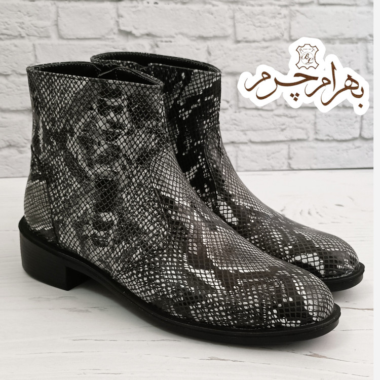 نیم بوت زنانه اسپرت چرم طبیعی مدل ناتالی پوست ماری