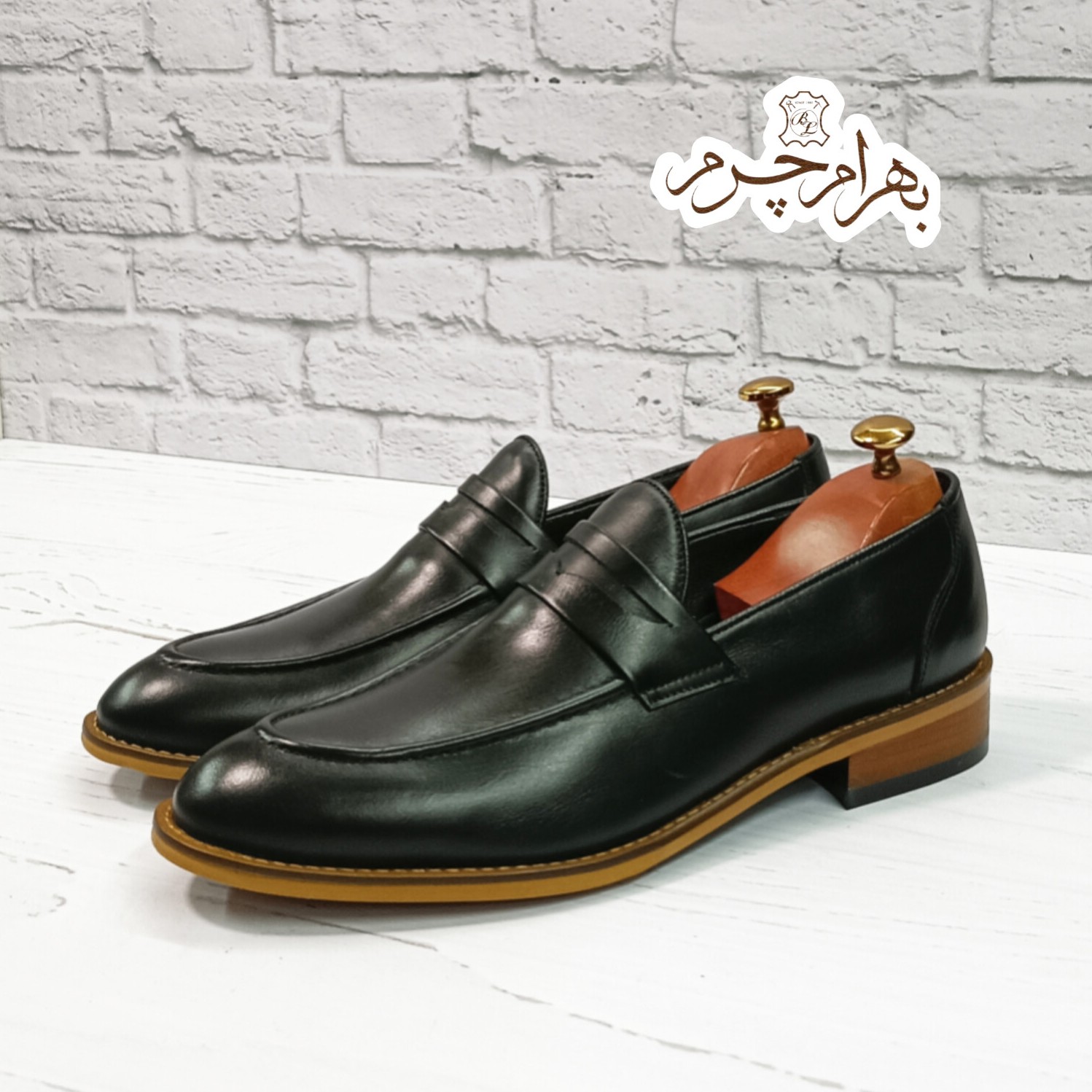 کفش مردانه کالج چرم طبیعی دست دوز کاپری کلاسیک مشکی