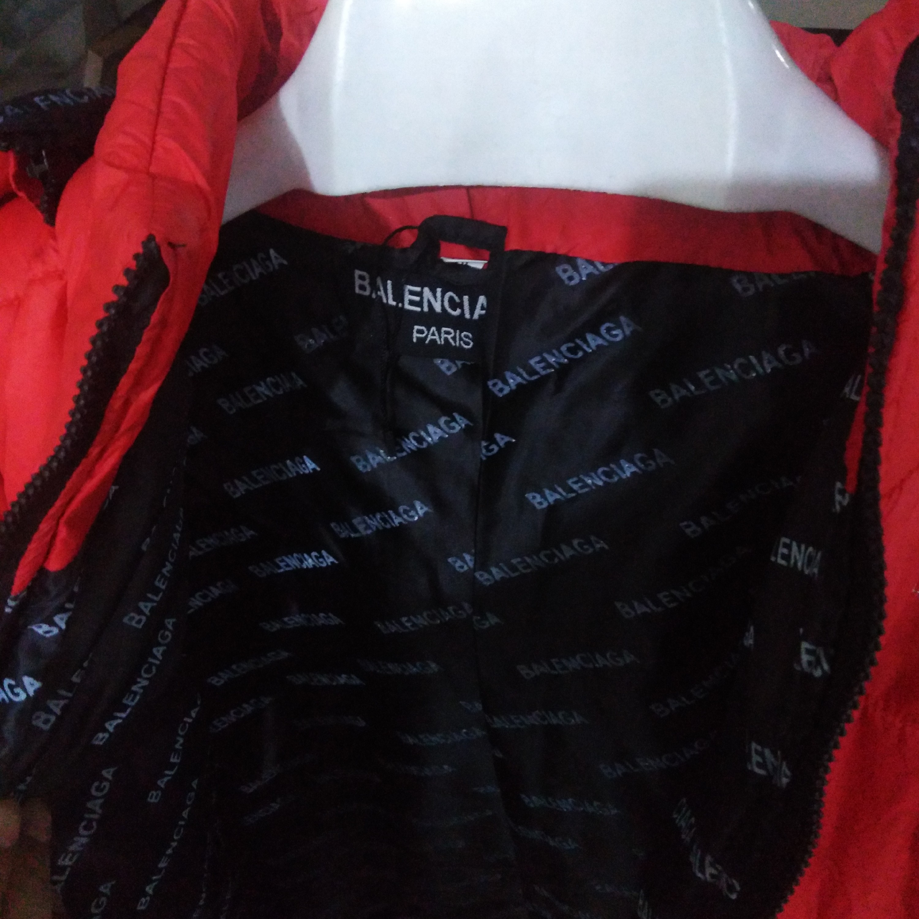 کاپشن کوهنوردی balenciga رنگ سرخ آبی، پشم شیشه طرح پر