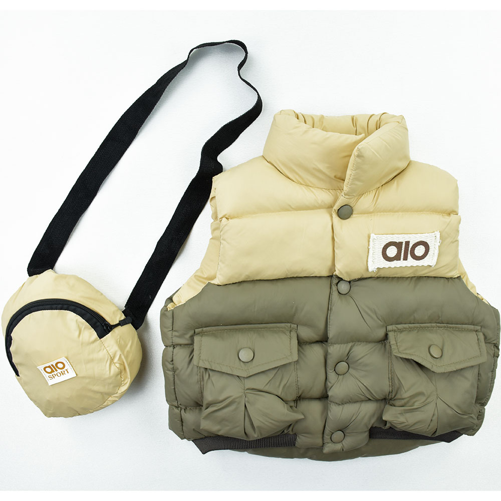 پافر پسرانه ALO کیفدار کرم کد 11907