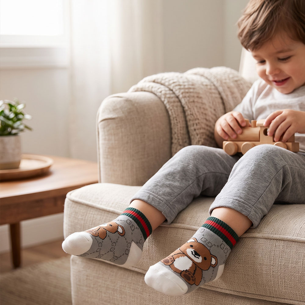 جوراب پسرانه خرسی گوچی کد 10365