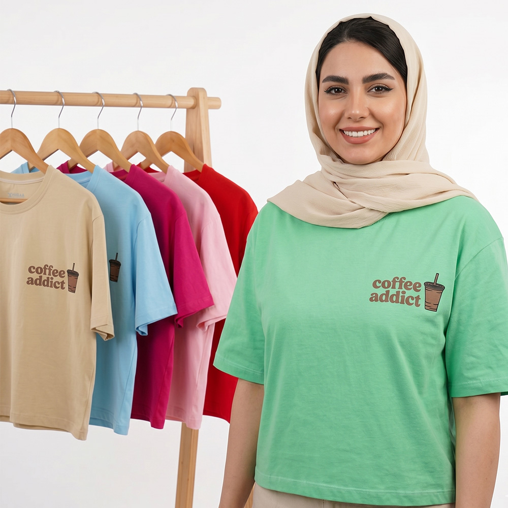 تیشرت باکسی زنانه کافه کد 11764