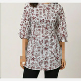 تونیک زنانه طرح هندسی جنس لنین رنگبندی دو رنگ فری سایز 40 تا 50 تونیک زنانه