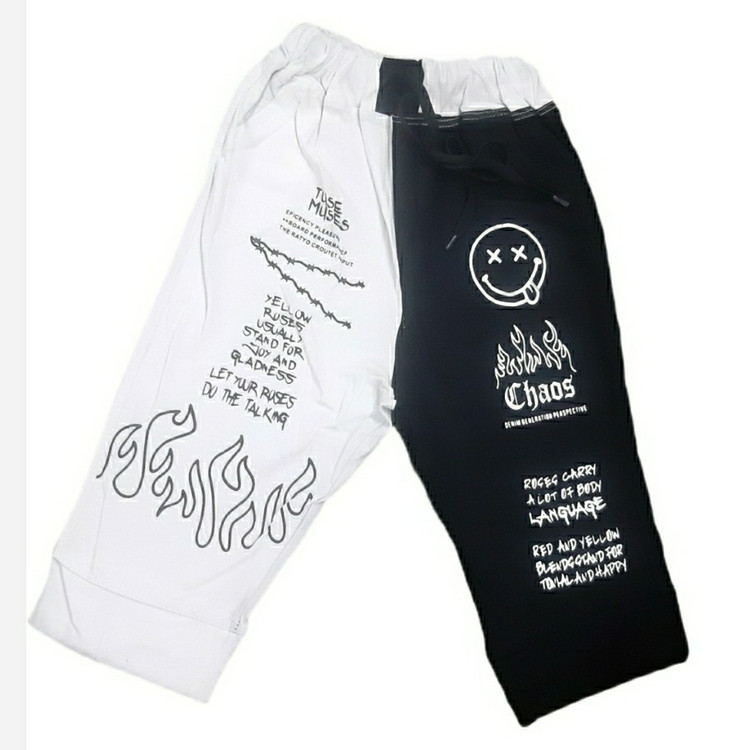 ست بلوز و شلوارک اسپرت پسرانه و دخترانه ست اسپرت جنس نخی سایز 50و55و65 رنگبندی سفید مشکی
