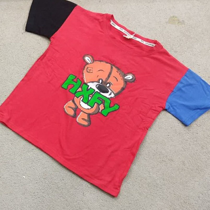 بلوز و شلوارک بچه گانه خرس HXFY بلوز رنگی و شلوارک مشکی سایز 40و45و50 ست لباس بچه گانه بلوز و شلوارک بچه گانه