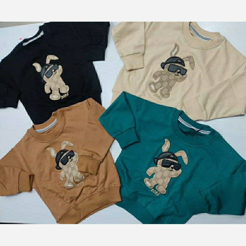 تیشرت اسپرت بلوز تک طرح خرس در 5 رنگ مشکی و سفید کرم سبز و شکلاتی سایز 40و45و50و55و60و 65 بلوز دخترانه و پسرانه بلوز اس