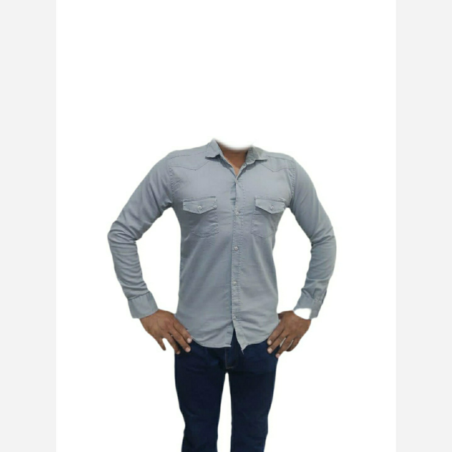 پیراهن مردانه جیب دار جنس نخی اعلا رنگ توسی سایز L تا 2XL پیراهن آستین بلند مردانه