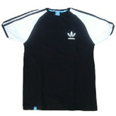 تیشرت مردانه سه خط آدیداس نخ پنبه رنگبندی مشکی توسی و آبی سایز مدیوم تا 2XL تیشرت پسرانه