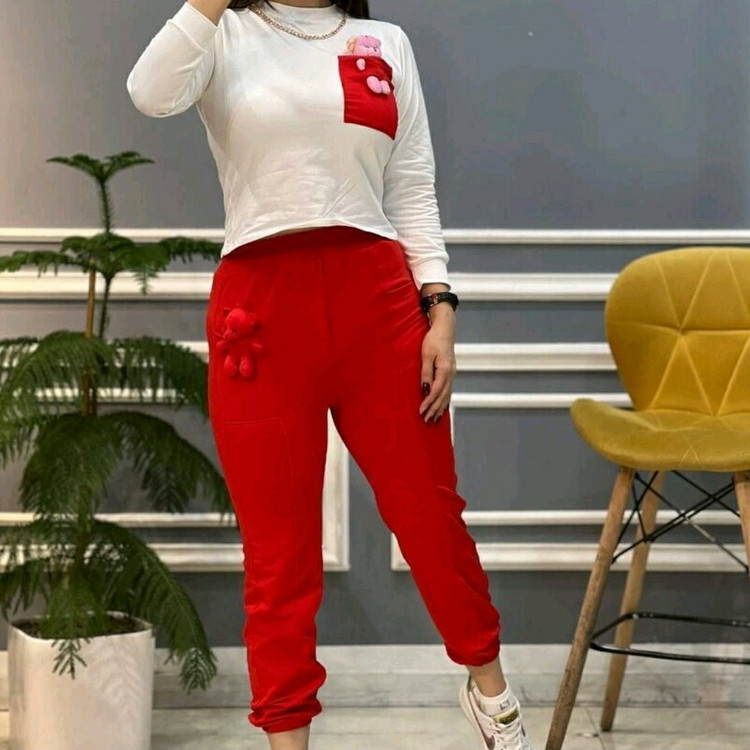 تیشرت و شلوار خرس عروسکی دخترانه سایز 38تا 44