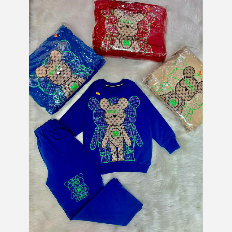 بلوز و شلوار بگ دخترانه و پسرانه در دو طرح سایز 35 تا 60 بلوز و شلوار بگ پروانه بلوز و شلوار بگ موسچینو ست پسرانه دختران