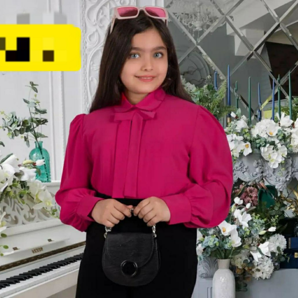 شومیز دخترانه پارچه الیزه سایز 45تا 65 رنگبندی 4 رنگ شومیز دخترانه