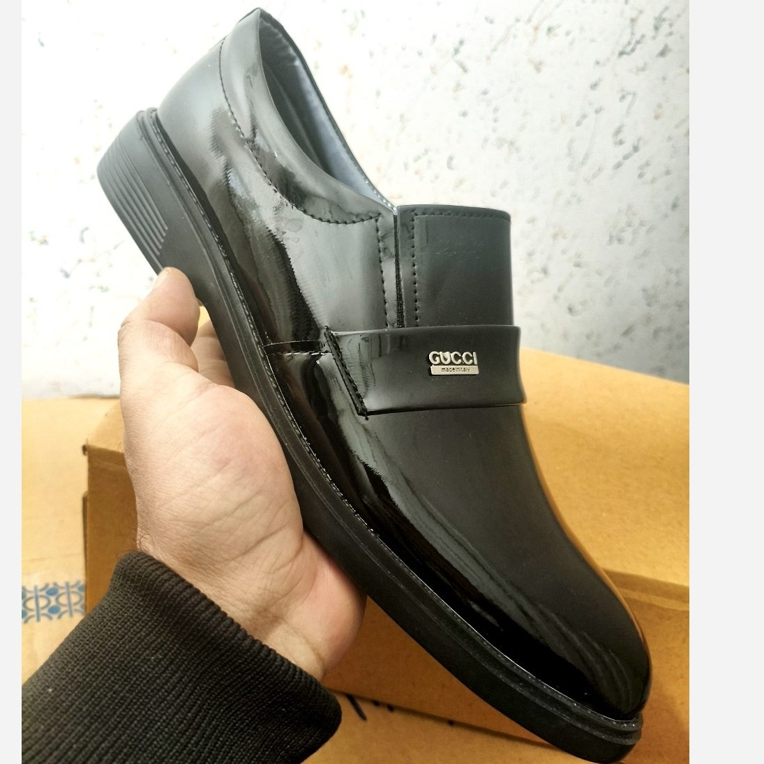 کفش ورنی مردانه مجلسی براق GUCCi