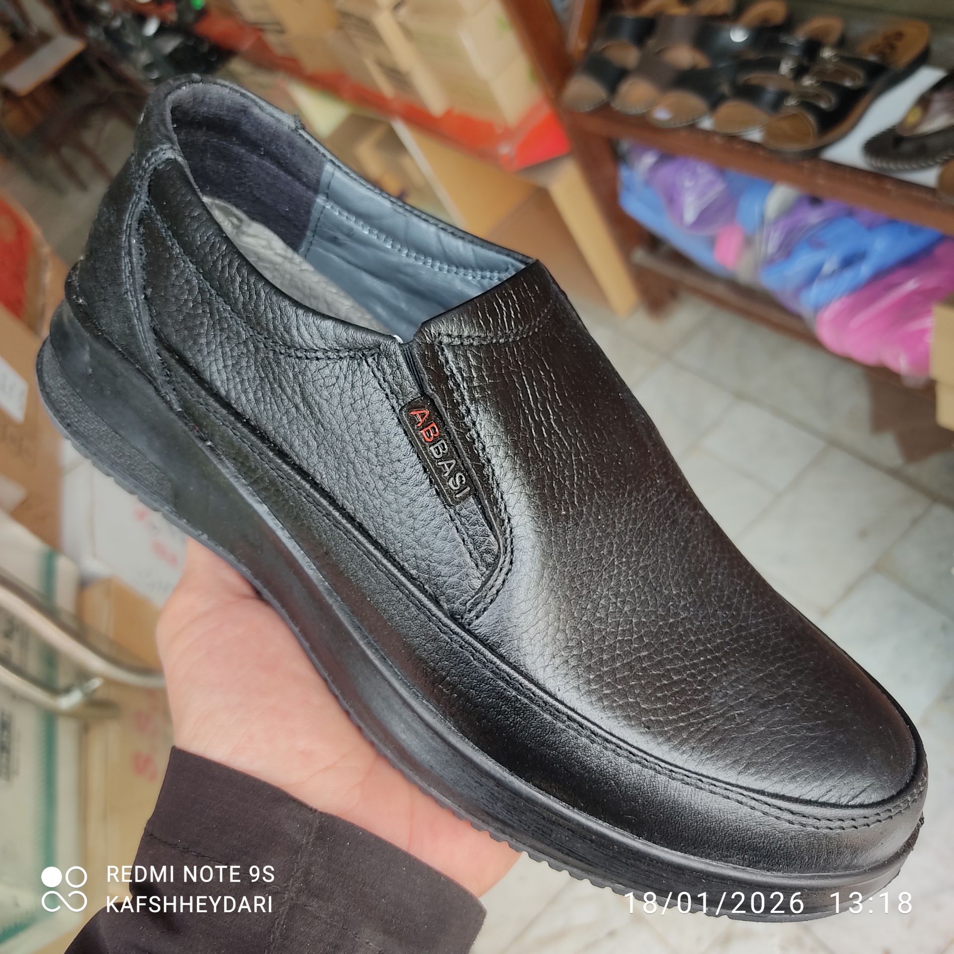 کفش طبی تمام چرم مردانه مدل ساعتی (چرم طبیعی)