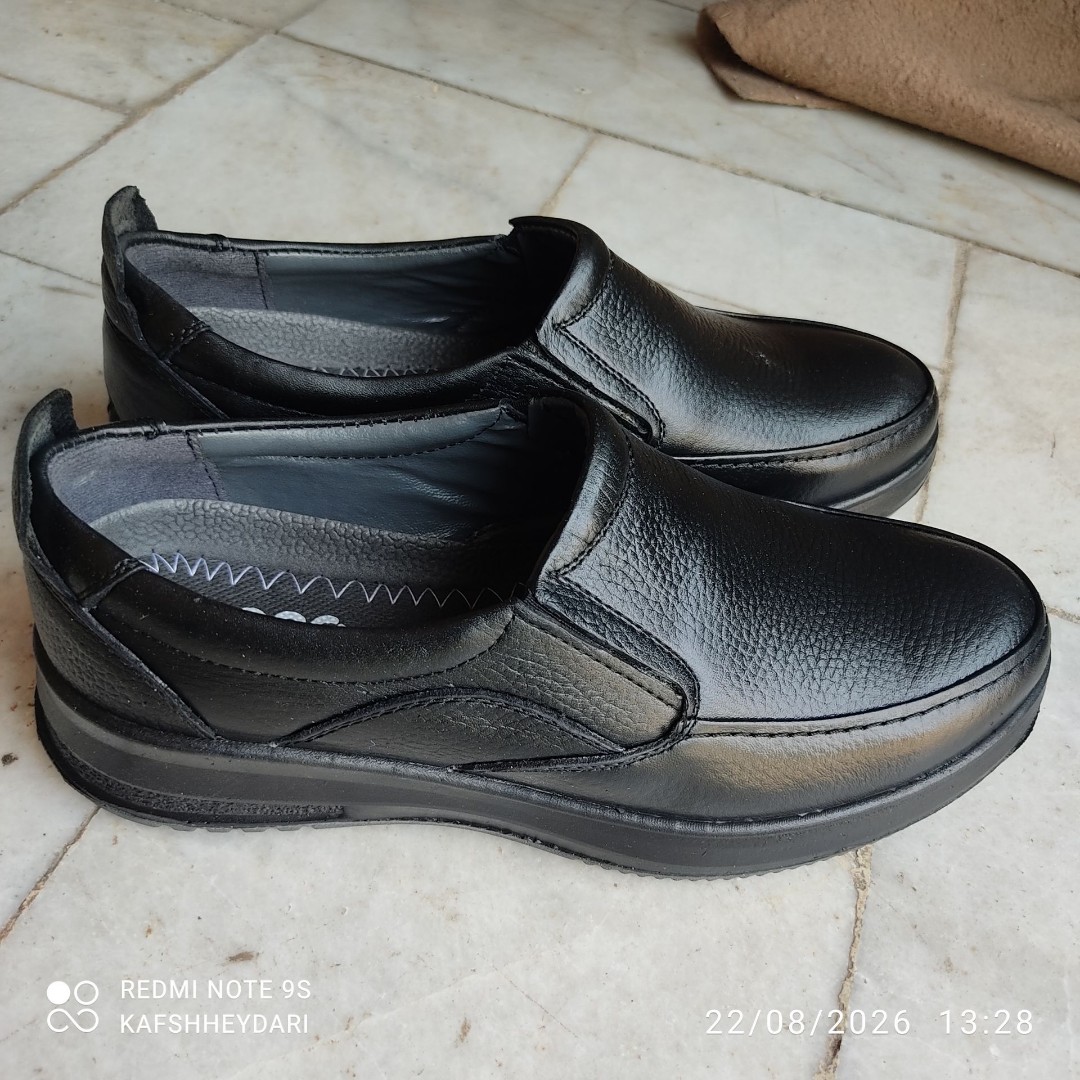 کفش طبی تمام چرم مردانه مدل ساعتی (چرم طبیعی)