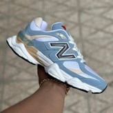 کتونی نیوبالانس 9060 مردانه اسپرت New Balance طوسی و مشکی و آبی و کرم