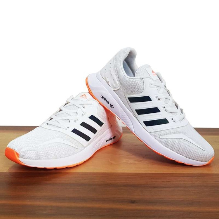 کتونی آدیداس سه خط شبرنگ سفید نارنجی مردانه Adidas سایز 41 تا 44