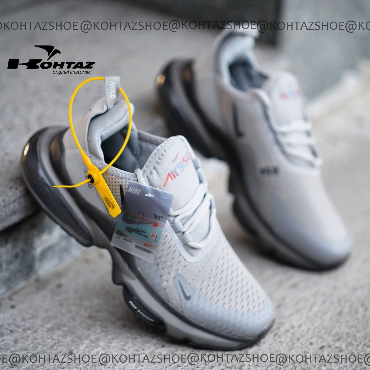 کتونی نایک ایر 950 Nike Air مشکی سفید و طوسی مردانه و زنانه و بزرگپا از 37 تا 48 زیره کپسول دار های کپی