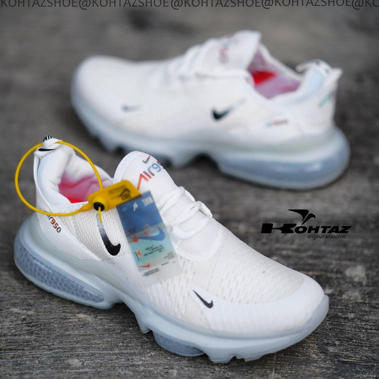 کتونی نایک ایر 950 Nike Air مشکی سفید و طوسی مردانه و زنانه و بزرگپا از 37 تا 48 زیره کپسول دار های کپی