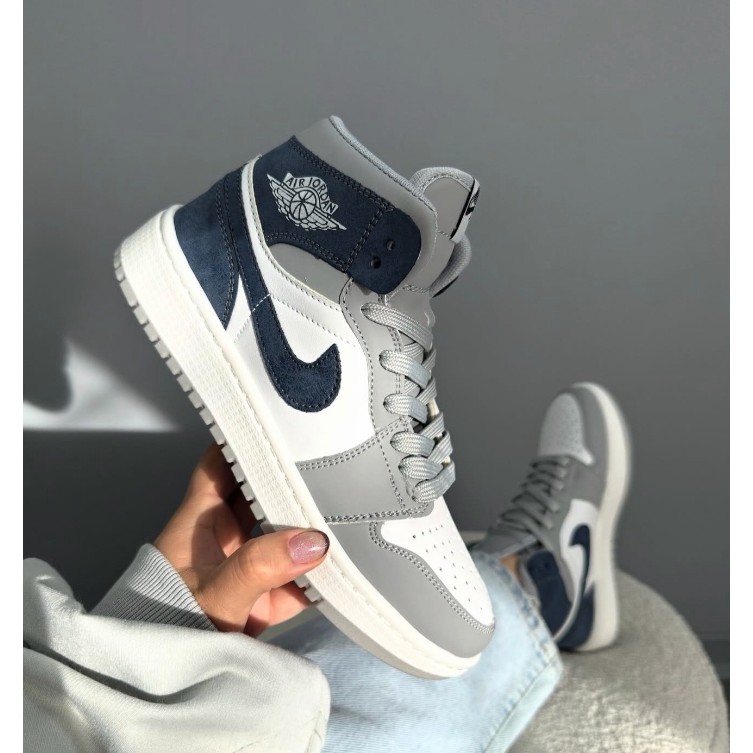 کتونی نایک جردن طوسی سورمه ای ساق Nike Jordan اسپرت