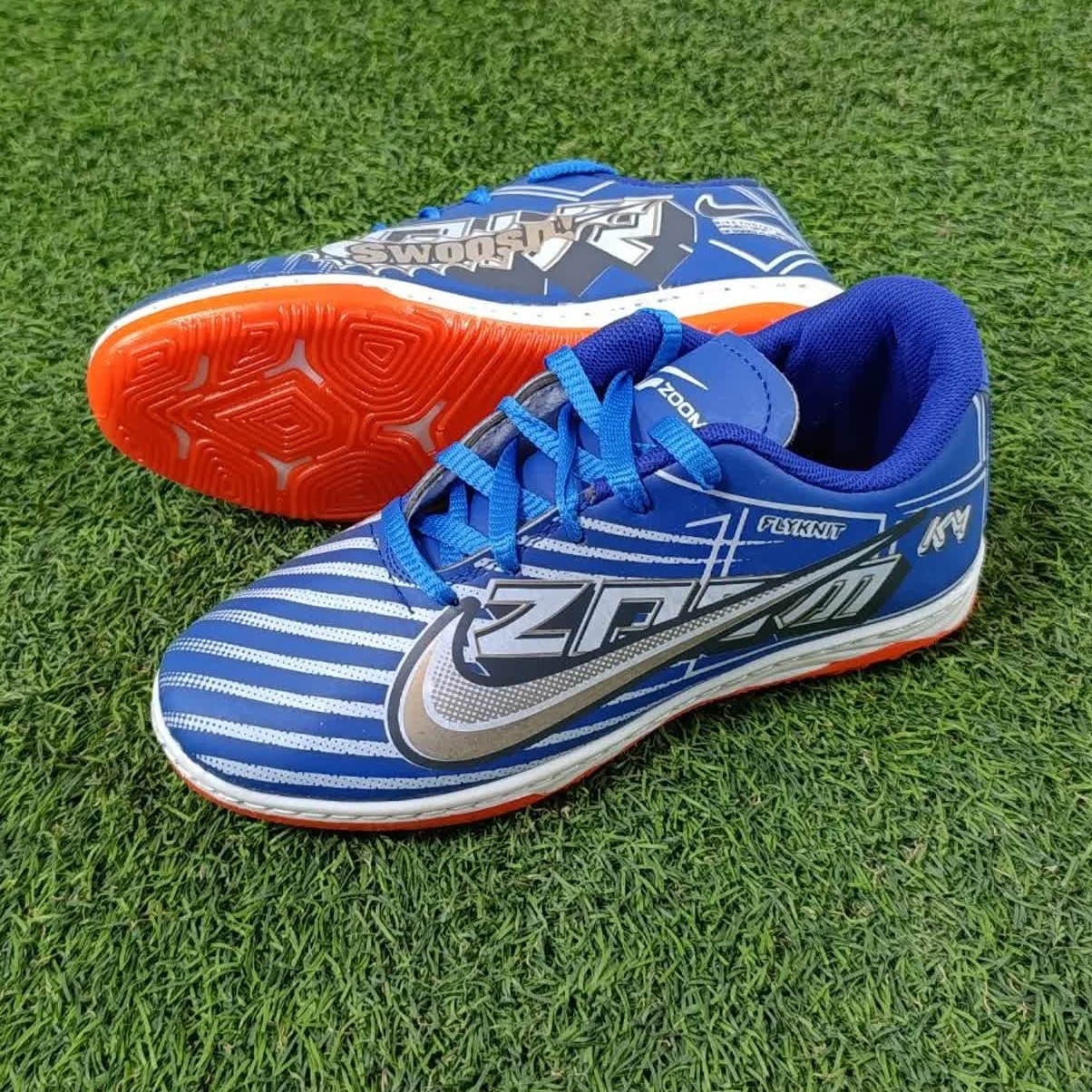 کفش سالنی فوتسال فوتبال ورزشی پسرانه مردانه نایک امباپه سایز 31 تا 45 آبی