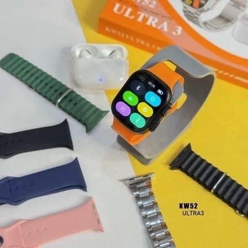 ساعت هوشمند KW52 ULTRA3 بهمراه 7 بند و ایرپاد کیفیت عالی