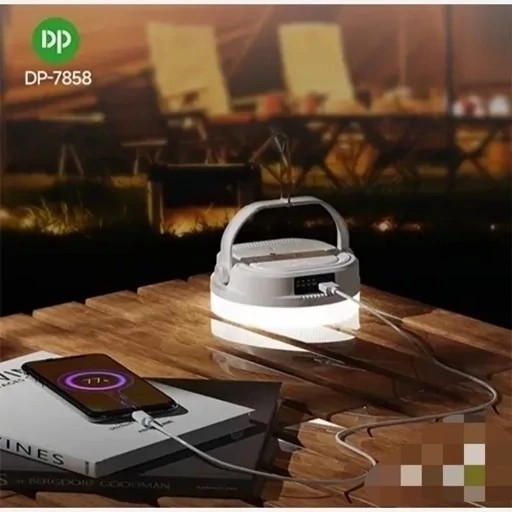 لامپ شارژی چراغ شارژی 80 وات DP7858 دارای پاوربانک کیفیت عالی