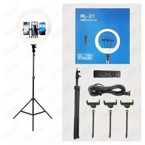 رینگ لایت RL21 اورجینال بهمراه 3 پایه و ریموت کنترل و 3 تا هولدر مخصوص کیفیت عالی