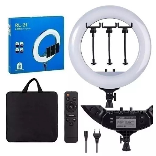 رینگ لایت مدل RL21 بهمراه 3 پایه و ریموت کنترل و 3 تا هولدر مخصوص اورجینال قیمت عالی