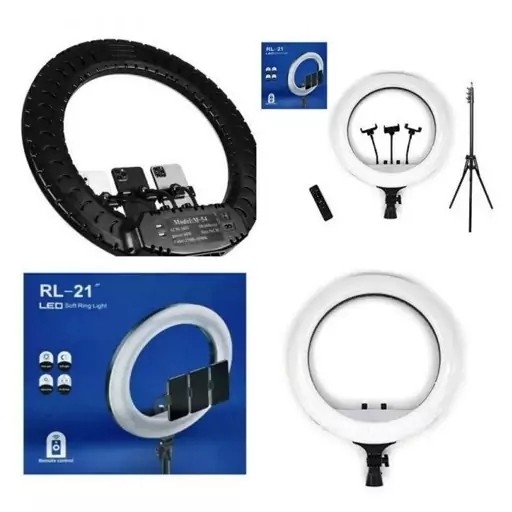 رینگ لایت مدل RL21 بهمراه 3 پایه و ریموت کنترل و 3 تا هولدر مخصوص اورجینال قیمت عالی