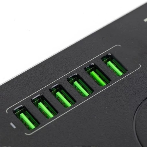 سه راهی و محافظ شوک الکتریکی HG 136U اصلی با 6 ورودی USB و 3 پریز برق کیفیت عالی