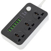سه راهی و محافظ شوک الکتریکی HG 136U اصلی با 6 ورودی USB و 3 پریز برق کیفیت عالی