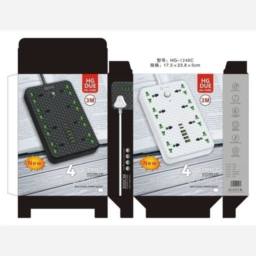 چند راهی و محافظ شوک الکتریکی HG 1248c اصلی با 4 ورودی USB و 2 PD قیمت عالی