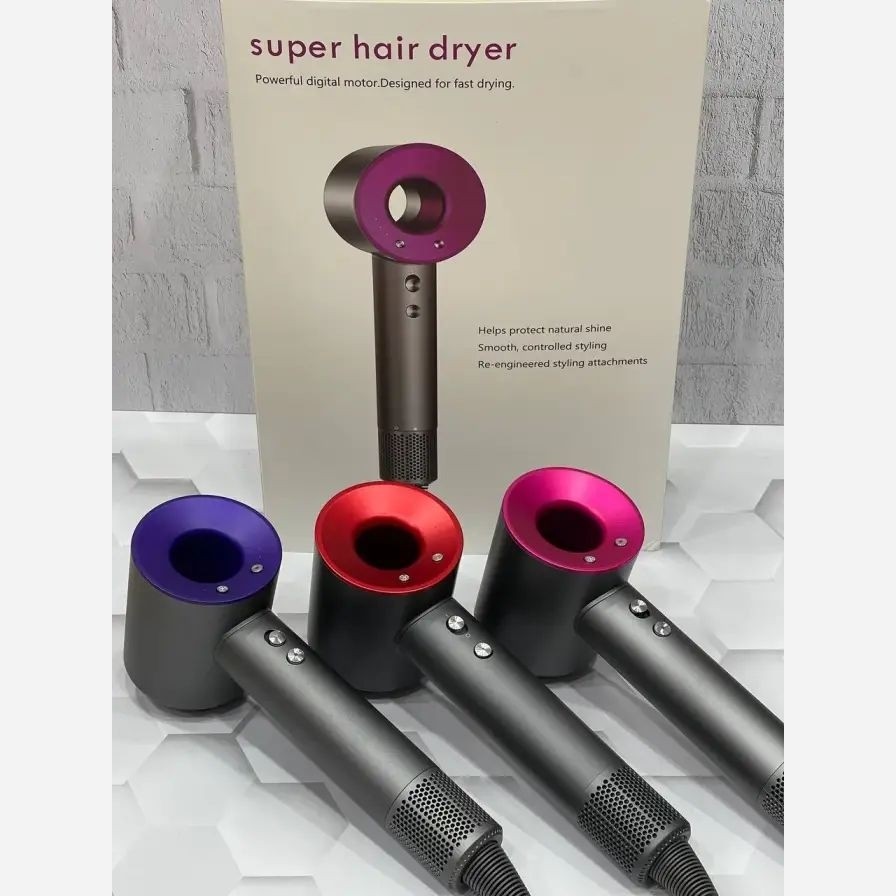 سشوار طرح دایسون سوپرسونیک DSP دارای 5 سری متمرکز کننده و قدرت 1600 وات جدید قیمت عالی