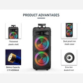 اسپیکر بلوتوثی ZQS-8211 اصلی شارژی رقص نور دار بهمراه میکروفون و کنترل قیمت عالی