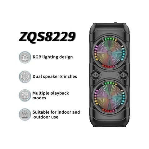 اسپیکر شارژی ZQS8229 بلوتوثی اصلی دارای رقص نور و کیفیت صدای عالی