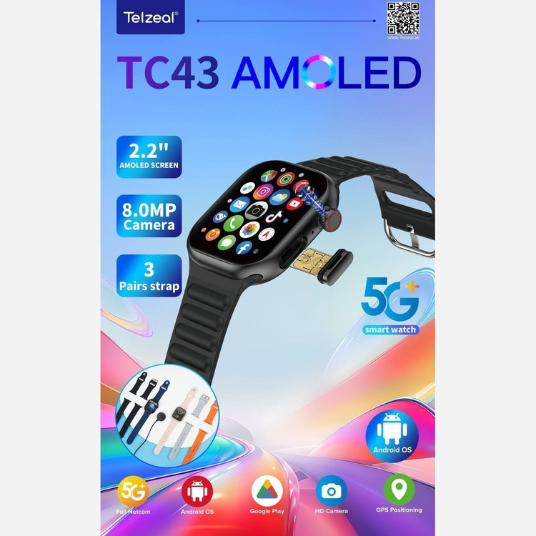 ساعت هوشمند سیمکارت خور Telzeal مدل TC43 AMOLED با دوربین مخفی ریجستری کیفیت عالی