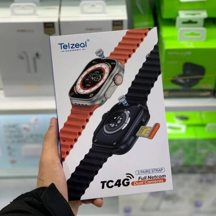 ساعت هوشمند سیم کارت خور Telzeal TC4 4G با 64 گیگ حافظه داخلی و 4 گیگ رام دوربین دوگانه کیفیت عالی