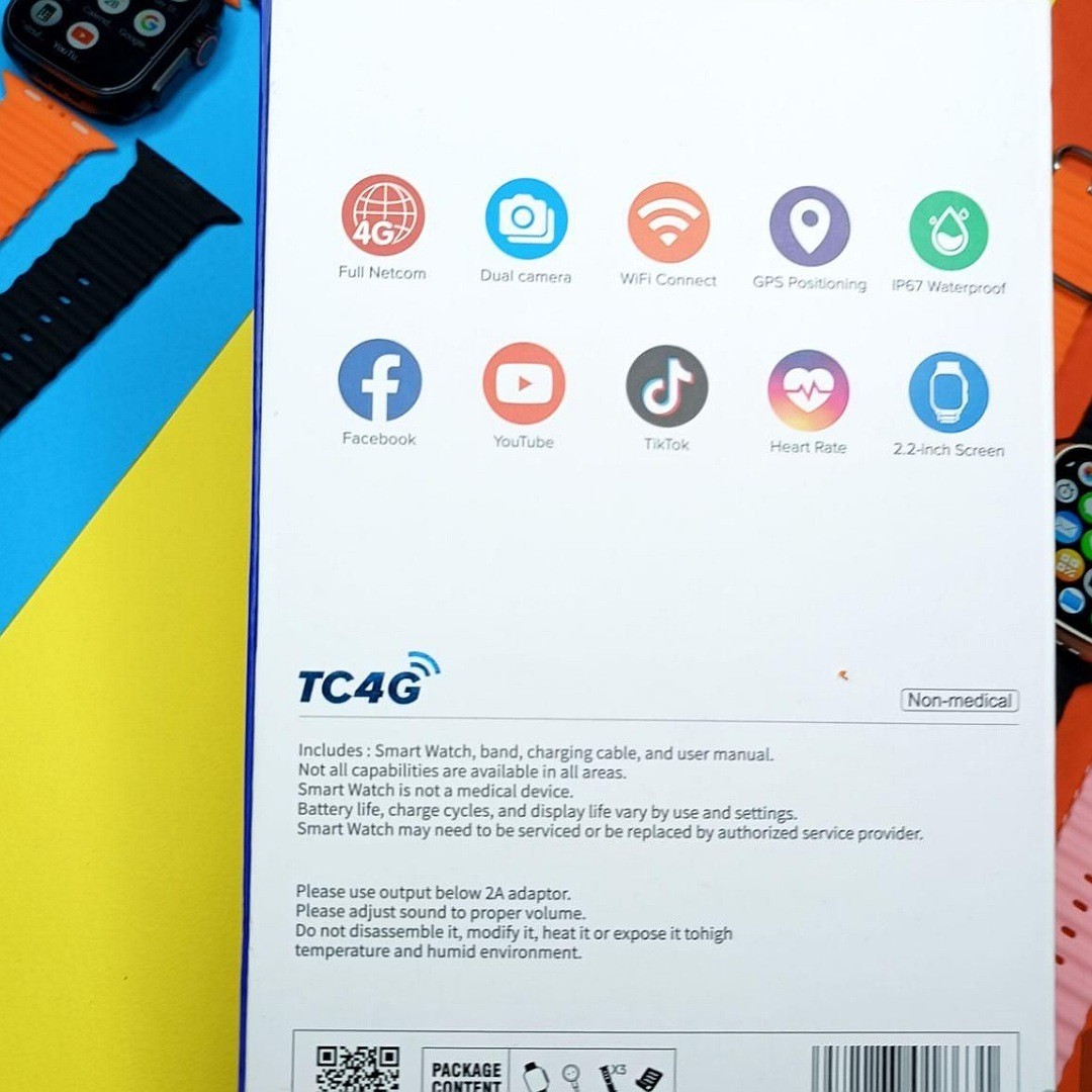 ساعت هوشمند سیم کارت خور Telzeal TC4 4G با 64 گیگ حافظه داخلی و 4 گیگ رام دوربین دوگانه کیفیت عالی