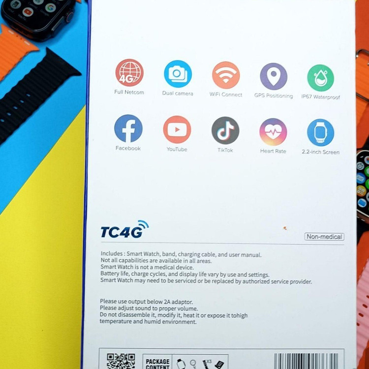 ساعت هوشمند سیم کارت خور Telzeal TC4 4G با 64 گیگ حافظه داخلی و 4 گیگ رام دوربین دوگانه کیفیت عالی