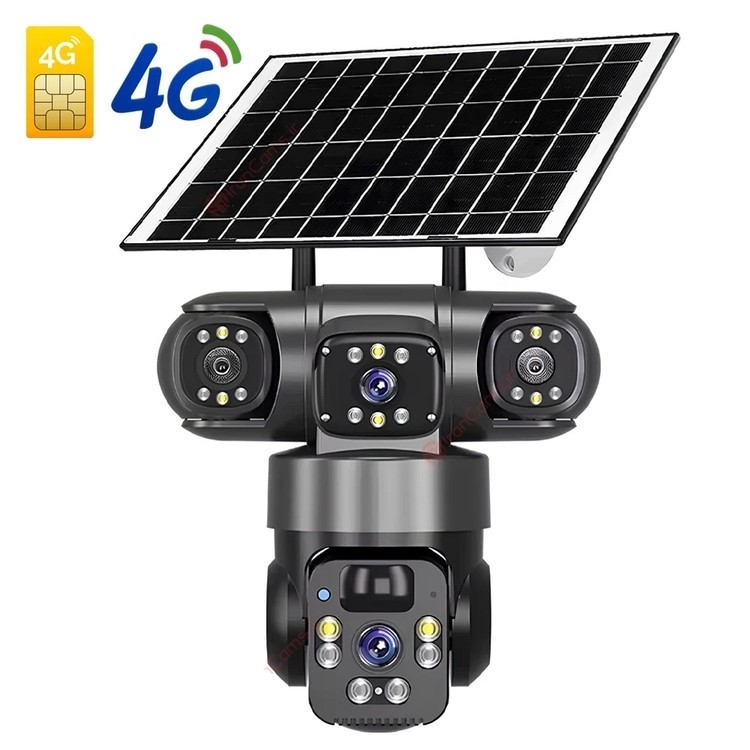 دوربین بی سیم سیم کارت خور خورشیدی 8 مگا پیکسل 2 لنز3 تصویر V380 مدل P15 اورجینال کیفیت عالی
