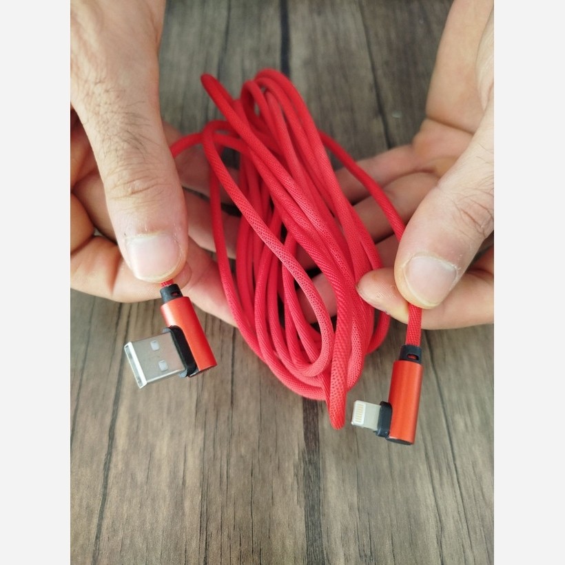 کابل 3 متری فست آیفونی لایتنینگ دوسر کج کنفی قیمت عالی