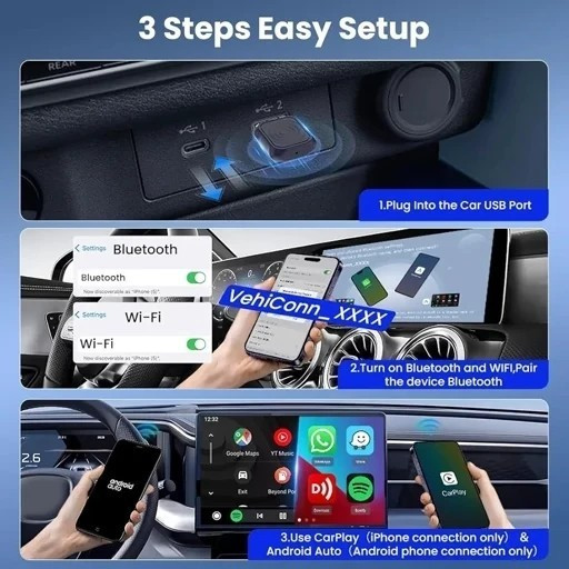 دانگل وایرلس کارپلی و اندروید اتو کارلینکیت مدل Carlinkit Mini Ultra کیفیت عالی