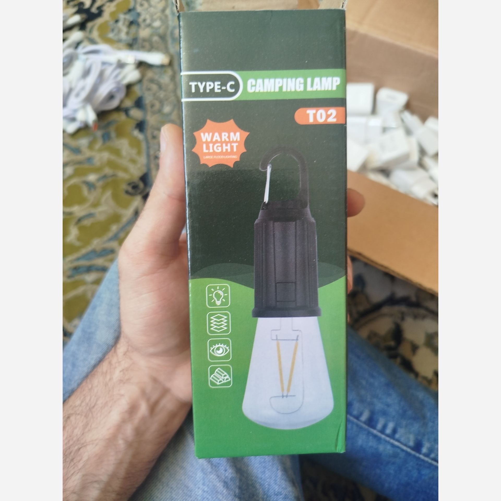 لامپ شارژی کمپینگ قلاب دار مدل T02 قیمت عالی