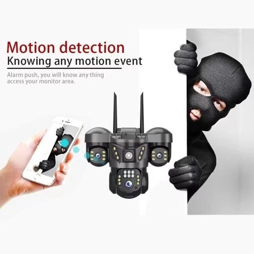دوربین سیمکارت خور بی سیم 3 لنز v380 pro مدل X3 رم خور قیمت عالی