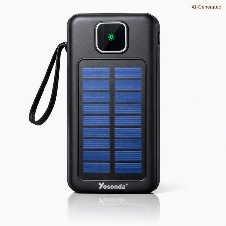 پاوربانک YOSONDA فست شارژ خورشیدی 60000mAh با 6 درگاه ورودی و خروجی و 4 کابل توان 22W